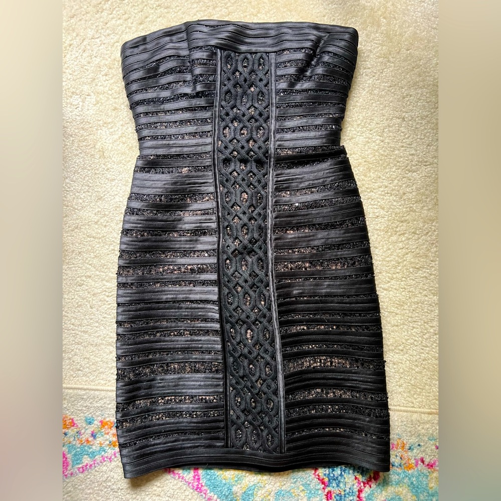Bcbg little black strapless dress size 0